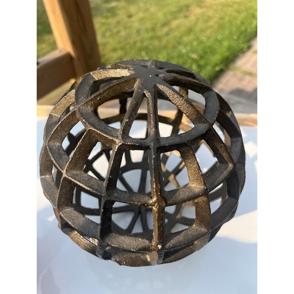 Vintage Unique Decor Metal Geometric Sphere/Ball heavy - Picture 8 of 10